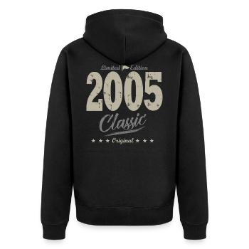 LIMITED EDITION 2005 cadeau anniversaire 18 ans - Veste à capuche bio Premium Unisexe - noir - Dos - Nico (187cm)