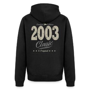 LIMITED EDITION 2003 cadeau anniversaire 20 ans - Veste à capuche bio Premium Unisexe - noir - Dos - Nico (187cm)
