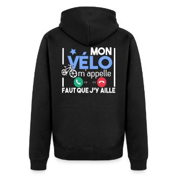 Vélo Cycliste Cyclisme VTT Humour Sport T-shirts - Veste à capuche bio Premium Unisexe - noir - Dos - Nico (187cm)