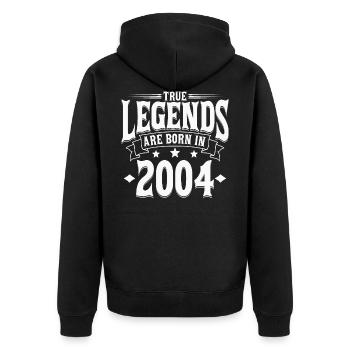 Born in 2004 Legends Birthday Gift - Unisex Premium Organic Zip Hoodie - black - Back - Nico (187cm)