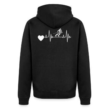 Ski Heartbeat Skis ECG Skiing Pulse Skier - Veste à capuche bio Premium Unisexe - noir - Dos - Nico (187cm)