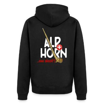 Alphorn Suisse était söscht - Veste à capuche bio Premium Unisexe - noir - Dos - Nico (187cm)