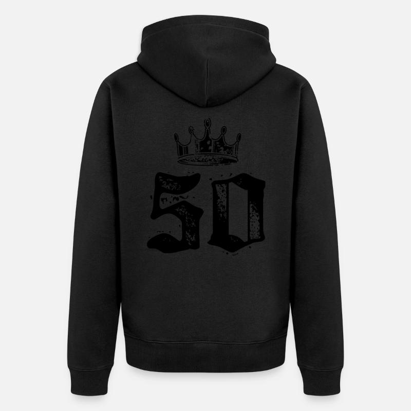 Couronne de 50 numéros - Veste à capuche bio Premium Unisexe - noir