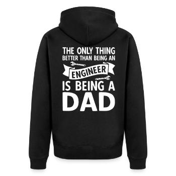 Engineer Civil Engineer Father Papa is the best - Unisex Premium Organic Zip Hoodie - black - Back - Nico (187cm)