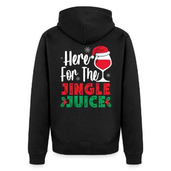 Hier Für Den Jingle Juice Wein Liebhaber Christmas - Unisex Premium Bio Zip Hoodie - Schwarz - Hinten - Nico (187cm)