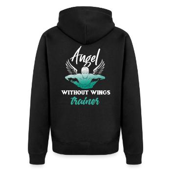 Schwimmtrainer Schwimmlehrer Schwimmen Schwimmbad - Unisex Premium Bio Zip Hoodie - Schwarz - Hinten - Nico (187cm)