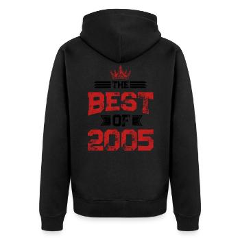 2005 best of - Veste à capuche bio Premium Unisexe - noir - Dos - Nico (187cm)