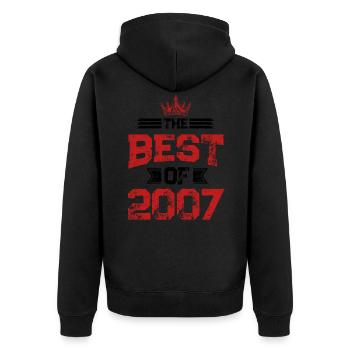 2007 best of - Unisex Premium Organic Zip Hoodie - black - Back - Nico (187cm)
