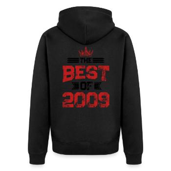 2009 best of - Unisex Premium Bio Zip Hoodie - Schwarz - Hinten - Nico (187cm)