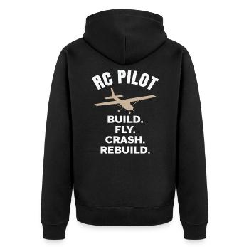 RC Pilote Modèle d’avion Modèle - Veste à capuche bio Premium Unisexe - noir - Dos - Nico (187cm)