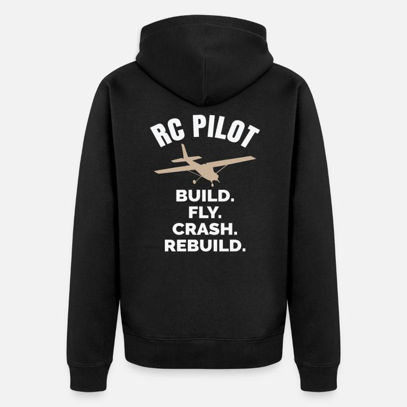 RC Pilot Modellflugzeug Modell - Unisex Premium Bio Zip Hoodie - Schwarz