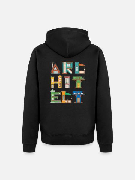 Architect Architect Architecture Building - Unisex Premium Organic Zip Hoodie - black