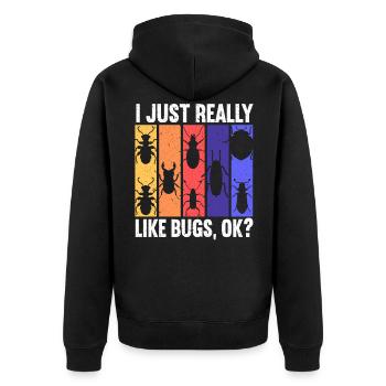 J’aime les insectes entomologie insectes - Veste à capuche bio Premium Unisexe - noir - Dos - Nico (187cm)