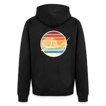 Schnecken Schneckenhaus Rennschnecke - Unisex Premium Bio Zip Hoodie - Schwarz - Hinten - Nico (187cm)