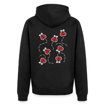 Ladybug Flight Insect Kids - Unisex Premium Organic Zip Hoodie - black - Back - Nico (187cm)