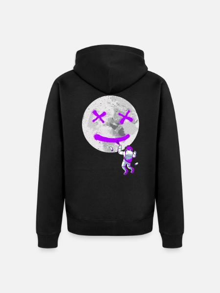 Graffiti Astronaut Street Art - Unisex Premium Organic Zip Hoodie - black