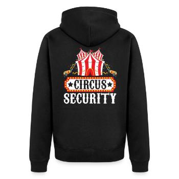 Circus Security Circus Event Carnival - Unisex Premium Organic Zip Hoodie - black - Back - Nico (187cm)
