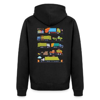 Collecte des ordures Voiture Enfants Garçons Filles - Veste à capuche bio Premium Unisexe - noir - Dos - Nico (187cm)