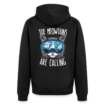 Die Meowtains Rufen Snowboard Snowboarder - Unisex Premium Bio Zip Hoodie - Schwarz - Hinten - Nico (187cm)