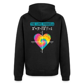 Die Liebesformel Mathelehrer Valentinstag - Unisex Premium Bio Zip Hoodie - Schwarz - Hinten - Nico (187cm)