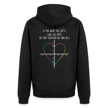 Mathematiklehrer Student Mathematiker Valentinstag - Unisex Premium Bio Zip Hoodie - Schwarz - Hinten - Nico (187cm)