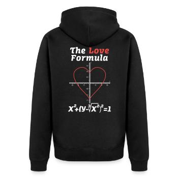 Die Liebesformel Mathelehrer Valentinstag - Unisex Premium Bio Zip Hoodie - Schwarz - Hinten - Nico (187cm)