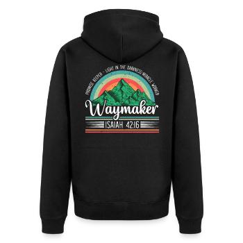 Gläubiger Christ Jesus Sohn Gottes Religion - Unisex Premium Bio Zip Hoodie - Schwarz - Hinten - Nico (187cm)
