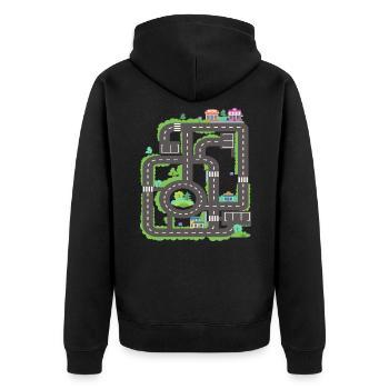 Play carpet Play mat massage - Unisex Premium Organic Zip Hoodie - black - Back - Nico (187cm)