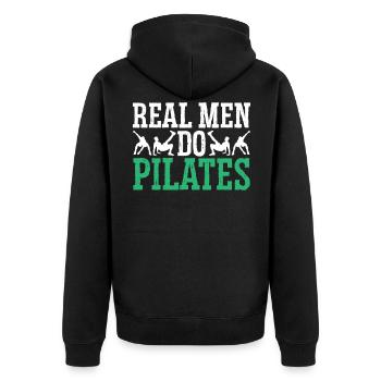 Vrais hommesMake Pilates Fitness Training - Veste à capuche bio Premium Unisexe - noir - Dos - Nico (187cm)