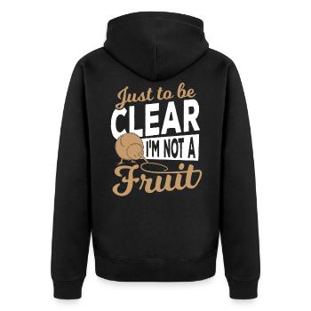Laufvogel Kiwi - Unisex Premium Bio Zip Hoodie - Schwarz - Hinten - Nico (187cm)