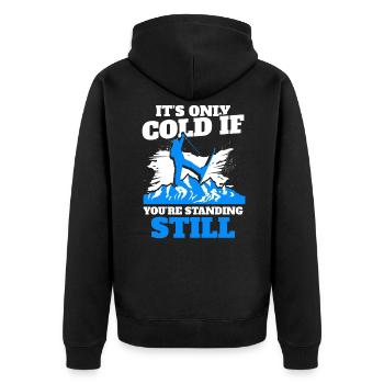 Skiing Ski skiers - Unisex Premium Organic Zip Hoodie - black - Back - Nico (187cm)
