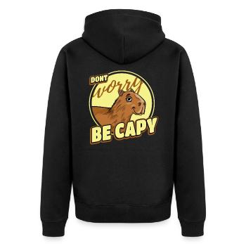 Capybara Rétro Capibara - Veste à capuche bio Premium Unisexe - noir - Dos - Nico (187cm)