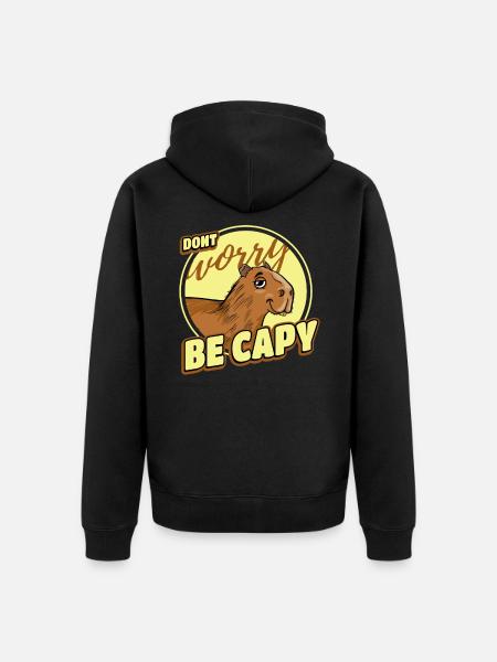 Capybara Rétro Capibara - Veste à capuche bio Premium Unisexe - noir