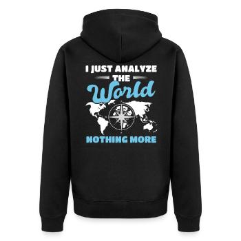 Map Map Plan Cartography - Unisex Premium Organic Zip Hoodie - black - Back - Nico (187cm)