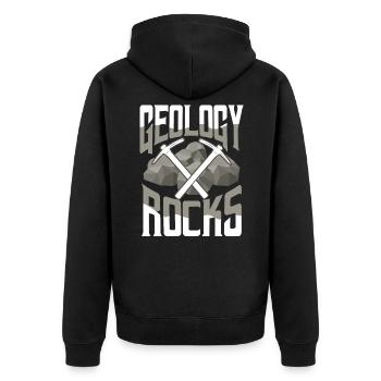 Geologie Gesteinssammler Geologe - Unisex Premium Bio Zip Hoodie - Schwarz - Hinten - Nico (187cm)