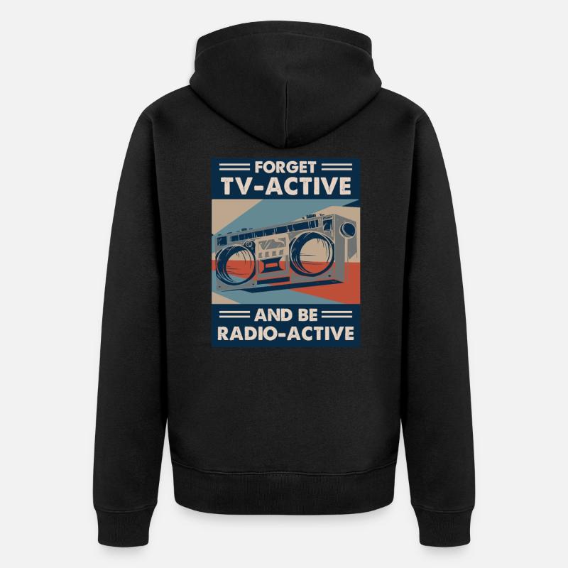 Radio Broadcasting Rundfunk - Unisex Premium Bio Zip Hoodie - Schwarz
