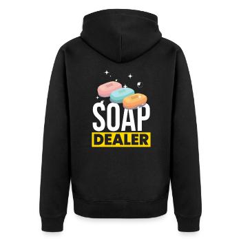 Fabricant de savon - Veste à capuche bio Premium Unisexe - noir - Dos - Nico (187cm)