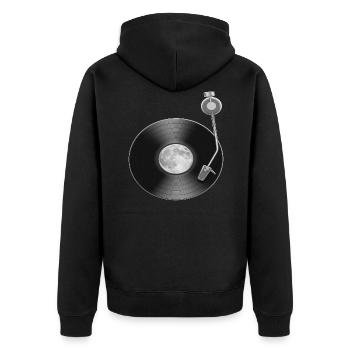 Moon Full Moon Record Space - Unisex Premium Organic Zip Hoodie - black - Back - Nico (187cm)