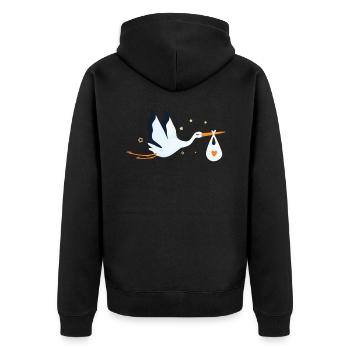 Cigogne Bébé Saint-Valentin Bébé Oiseau - Veste à capuche bio Premium Unisexe - noir - Dos - Nico (187cm)
