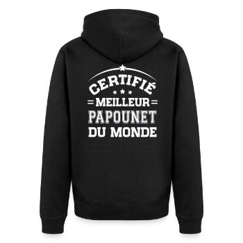 Certifié meilleur Papounet du Monde - Veste à capuche bio Premium Unisexe - noir - Dos - Nico (187cm)