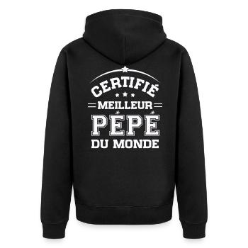 Certifié meilleur Pépé du Monde Cadeau Pépé - Veste à capuche bio Premium Unisexe - noir - Dos - Nico (187cm)