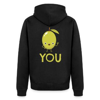 Vous Chères Olives Saint-Valentin - Veste à capuche bio Premium Unisexe - noir - Dos - Nico (187cm)