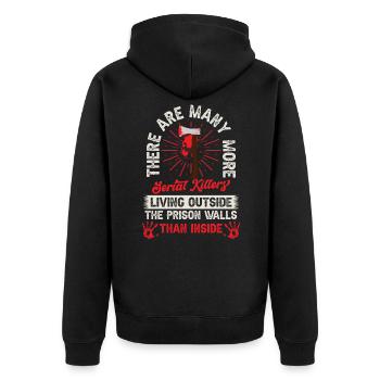 Serial Killer Horrorfilm - Unisex Premium Bio Zip Hoodie - Schwarz - Hinten - Nico (187cm)