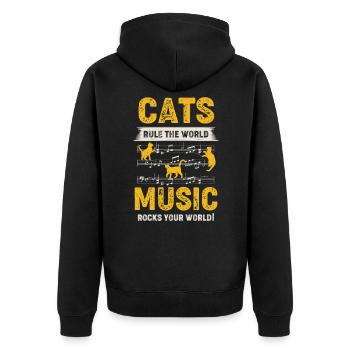 Instrument de musique chaton - Veste à capuche bio Premium Unisexe - noir - Dos - Nico (187cm)