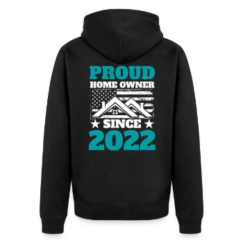 House construction 2022 Homeowner move in - Unisex Premium Organic Zip Hoodie - black - Back - Nico (187cm)
