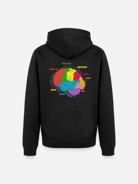 Diagramm Gehirn Neurologie Wissenschaft - Unisex Premium Bio Zip Hoodie - Schwarz
