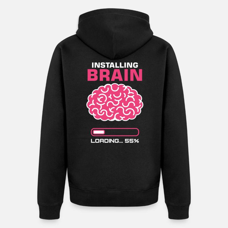 Installing Brain Gehirn Wissenschaft - Unisex Premium Bio Zip Hoodie - Schwarz