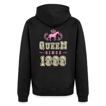 1999 Reine Licorne - Veste à capuche bio Premium Unisexe - noir - Dos - Nico (187cm)