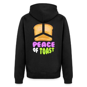 Peace Of Toast Bread Toast Breakfast - Unisex Premium Organic Zip Hoodie - black - Back - Nico (187cm)