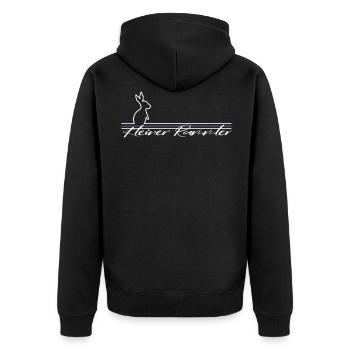 hase kleiner rammler männer fun sprüche single - Unisex Premium Bio Zip Hoodie - Schwarz - Hinten - Nico (187cm)
